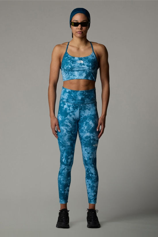 The North Face Womens Flex High Rise 7/8 Printed Leggings Mallard Blue Micro Half