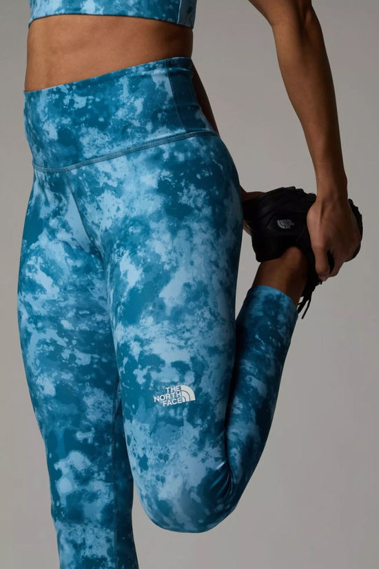 The North Face Womens Flex High Rise 7/8 Printed Leggings Mallard Blue Micro Half