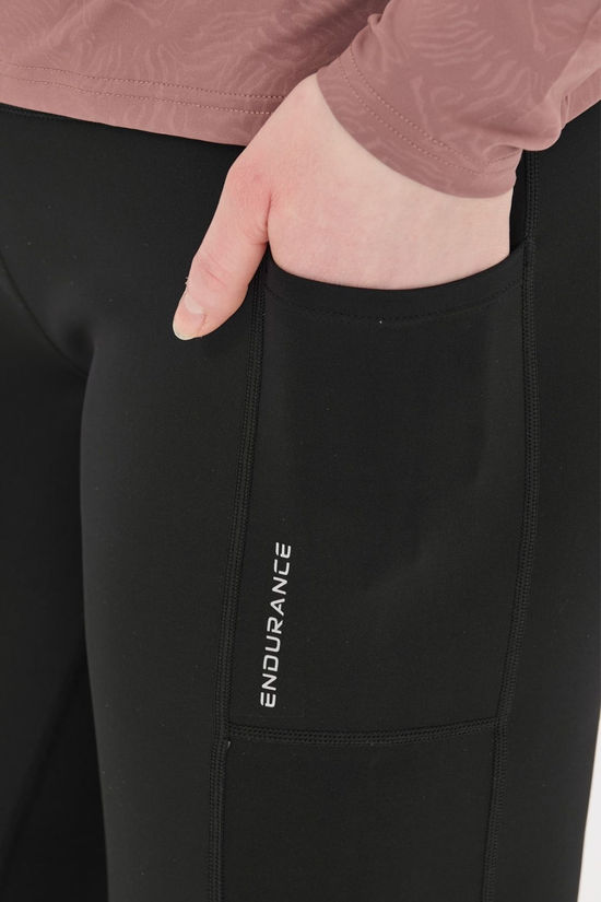 Endurance Womens Long Run Tights Black