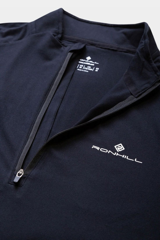 Ronhill Mens Core Thermal Half Zip Long Sleeve Top Black/Bright White