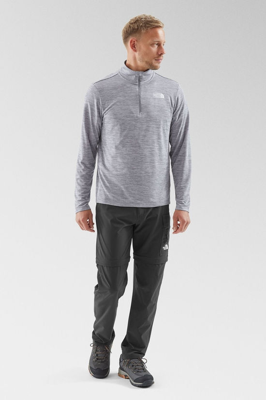 The North Face Mens 24/7 Rager Long Sleeve Quater Zip Top Pearl Mist Light Heather