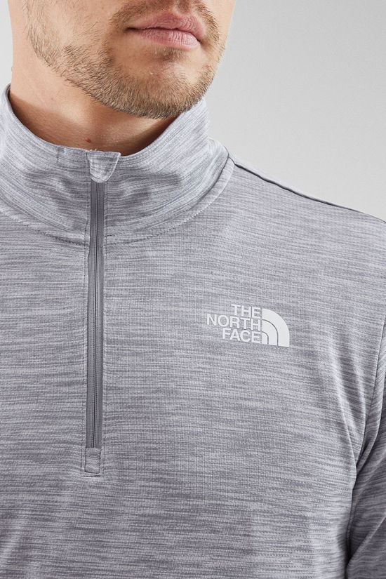 The North Face Mens 24/7 Rager Long Sleeve Quater Zip Top Pearl Mist Light Heather