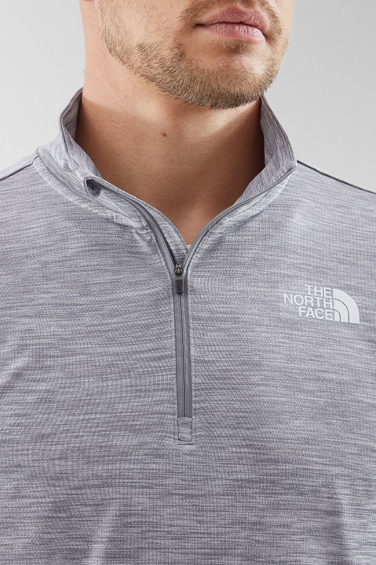 The North Face Mens 24/7 Rager Long Sleeve Quater Zip Top Pearl Mist Light Heather