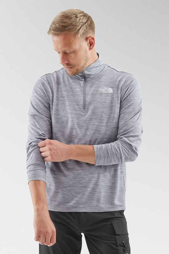 The North Face Mens 24/7 Rager Long Sleeve Quater Zip Top Pearl Mist Light Heather