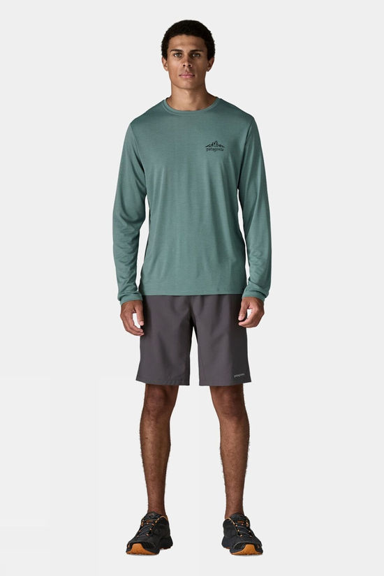 Patagonia Mens Capilene Cool Daily Long Sleeve T-Shirt - Cloud Crag Blue Sage - Light Blue Sage X-Dye