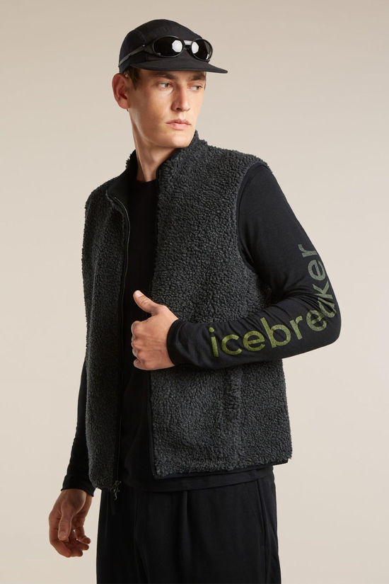 Icebreaker Mens 150 Tech Lite Long Sleeve Base Layer Top - IB Vertical Black