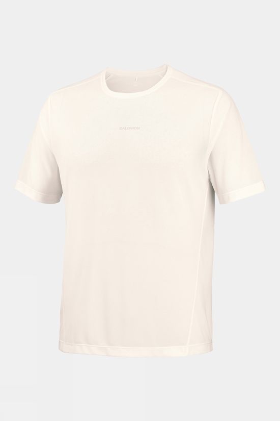Salomon Mens Shakeout Core GFX T-Shirt Whisper White/Pink Frosting/Icy Pink