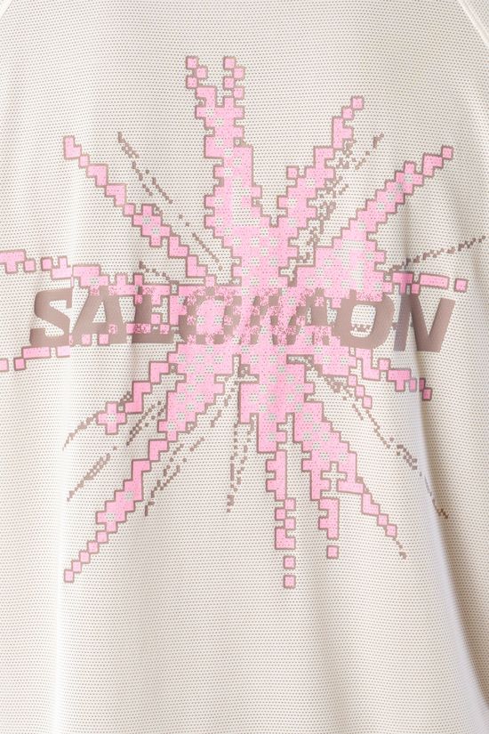 Salomon Mens Shakeout Core GFX T-Shirt Whisper White/Pink Frosting/Icy Pink