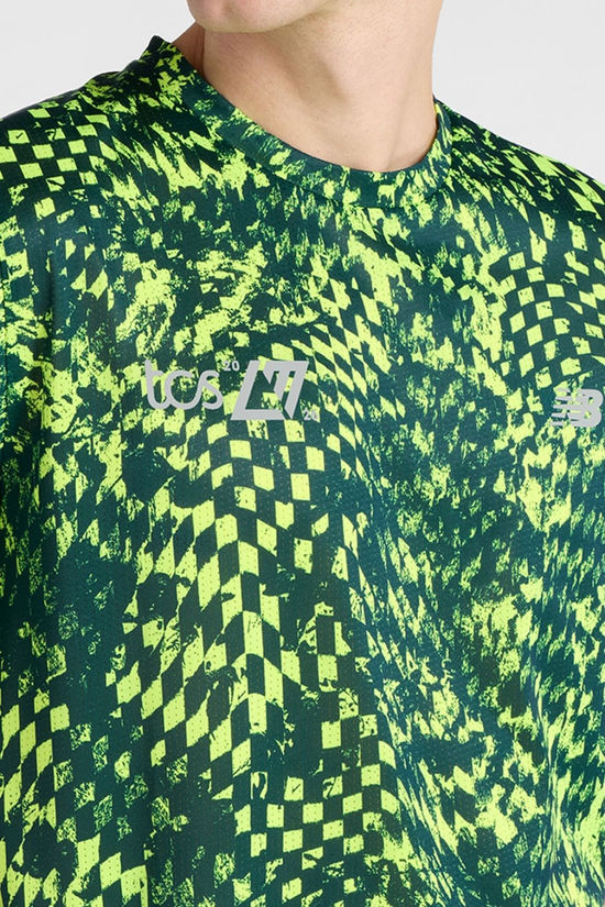 New Balance Mens London Edition Athletics Printed T-Shirt Alkaline Green