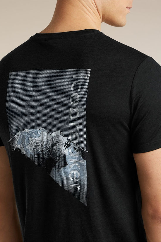 Icebreaker Mens 150 Tech Lite Short Sleeve Base Layer Top - Pure Altitude Black