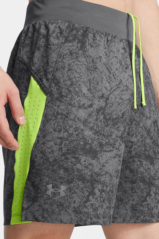 Under Armour Mens Launch Pro 7" Printed Shorts Castlerock/Morph Green/Reflective