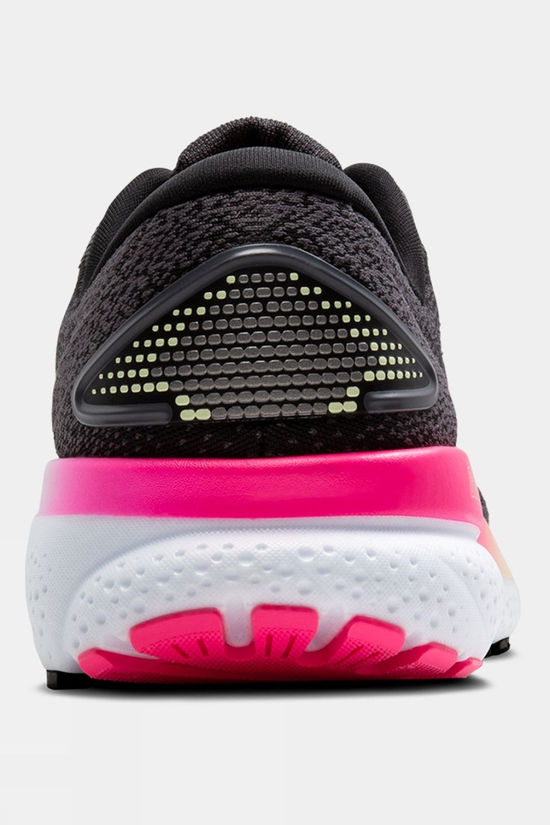 Brooks Womens Ghost 16 Shoes - Wide Black/Pink/Yellow