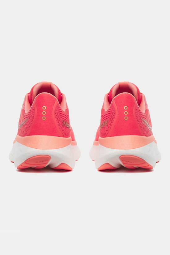 Saucony Womens Ride 18 Shoes Coral/Salmon