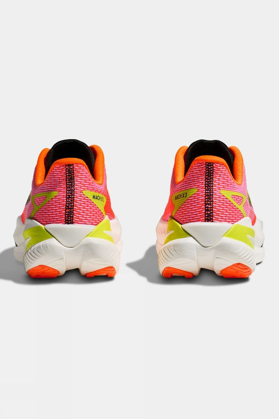 Hoka Womens Mach X 3 Shoes Neon Rose/Neon Tangerine