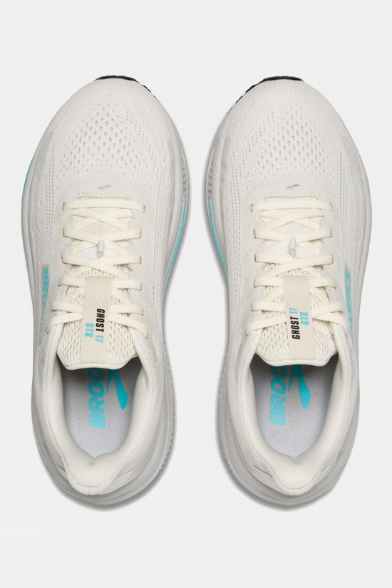Brooks Womens Ghost 17 GTX Shoes Coconut/Oyster/Blue