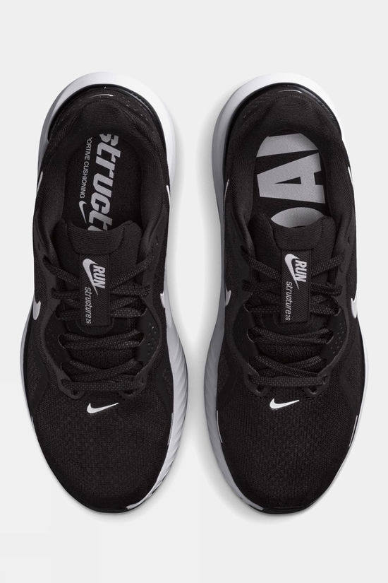 Nike Womens Structure 26 Shoes Black/White-Cool Grey-Metallic Silver