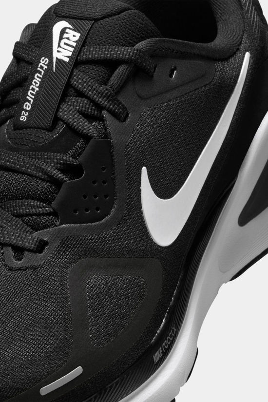 Nike Womens Structure 26 Shoes Black/White-Cool Grey-Metallic Silver