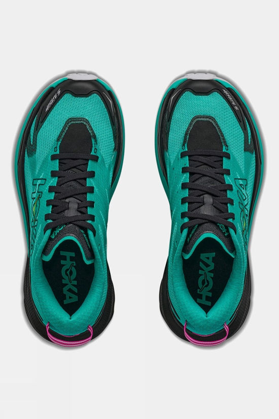 Hoka Womens Mafate 5 Shoes Black / Electric Aqua