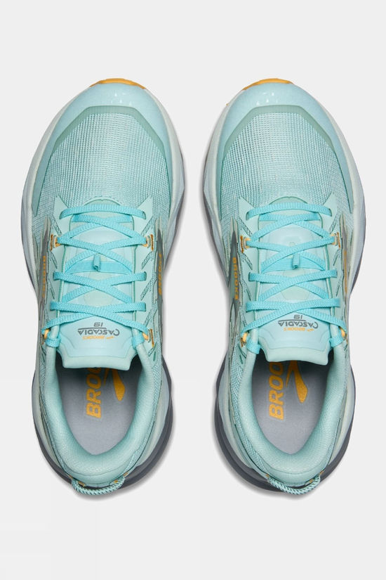 Brooks Womens Cascadia 19 Shoes Clearwater/Primer Grey/Apricot
