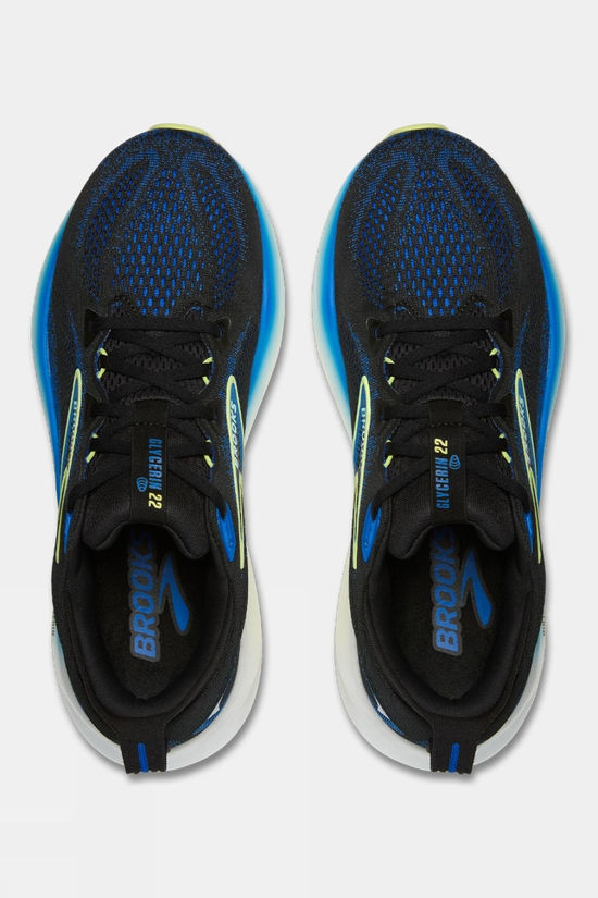 Brooks Mens Glycerin 22 Shoes Black/Cobalt/Neo Yellow