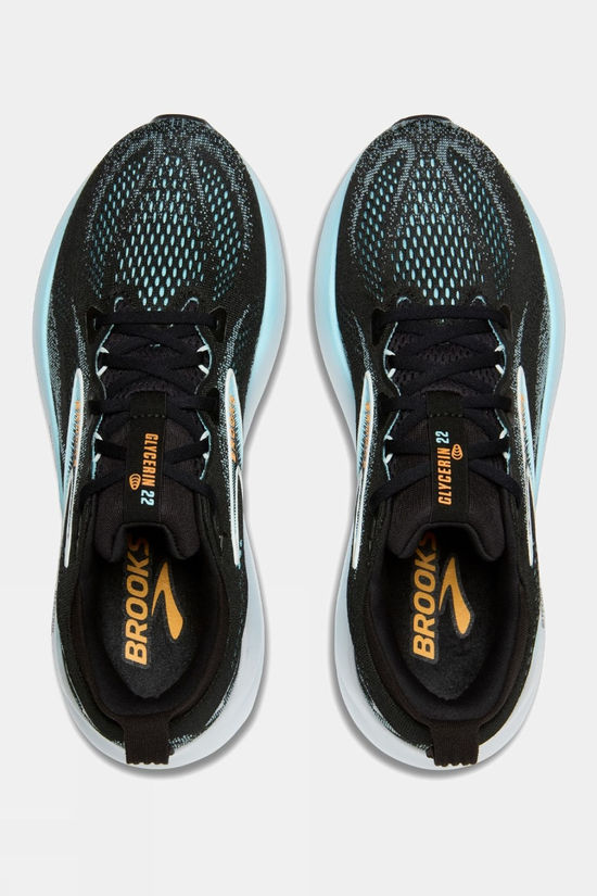 Brooks Mens Glycerin 22 Shoes Black/Atomizer/Blazing Orange