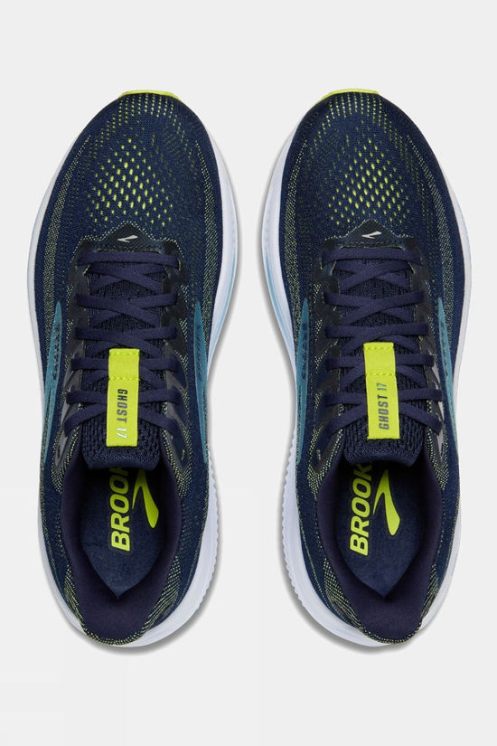 Brooks Mens Ghost 17 Shoes Peacoat/Lime/Blue