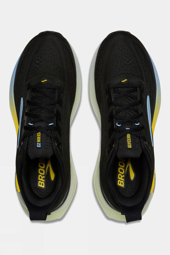 Brooks Mens Glycerin 23 Shoes Black/Cyber Yellow/Nightlife