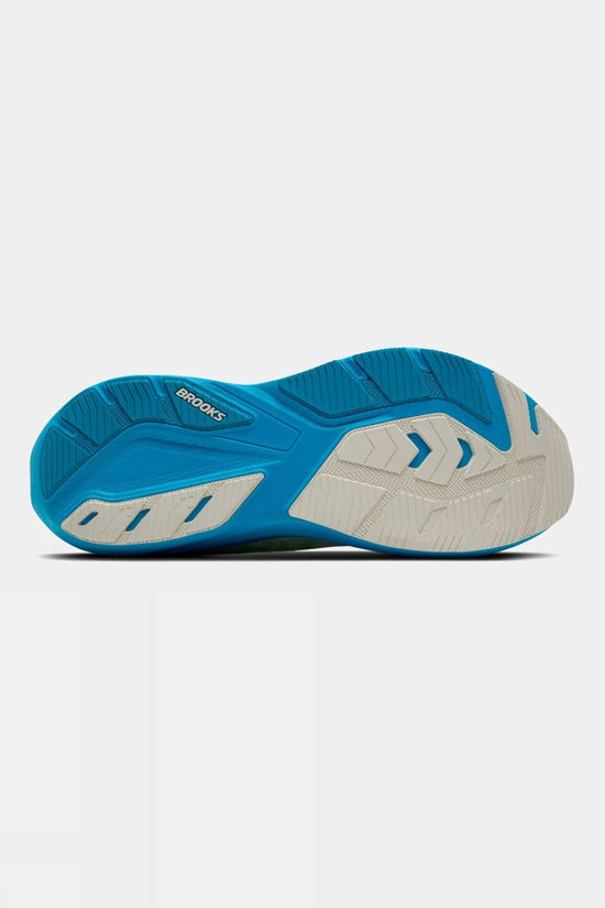 Brooks Mens Ghost Amp Shoes White/Blue/Paradise Green