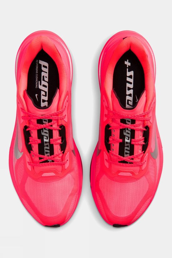 Nike Mens Pegasus Plus 2 Shoes Flash Crimson/Metallic Silver-Black