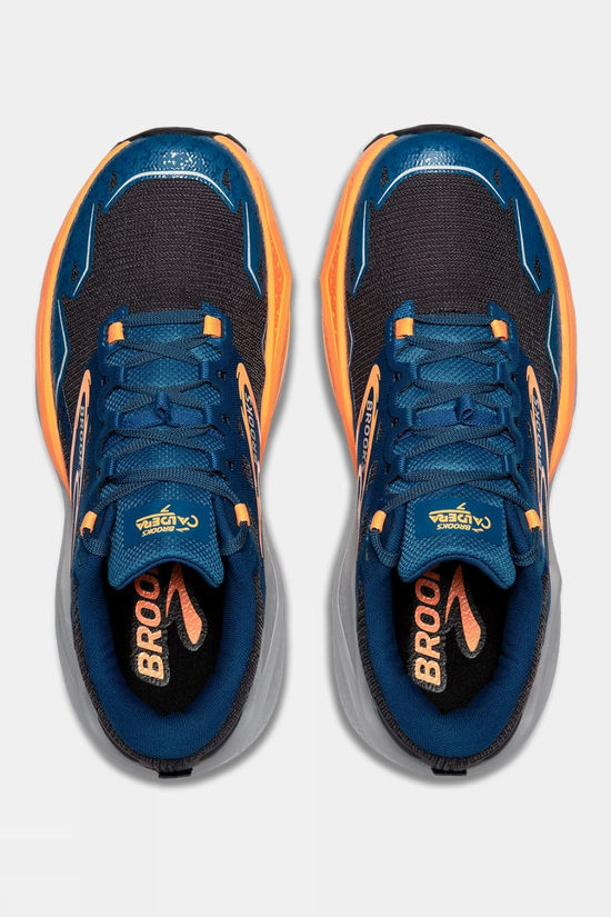 Brooks Mens Caldera 7 Shoes Ebony/Blue Sapphire/Orange