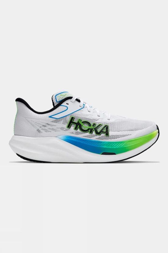 Hoka Mens Rocket X 3 Shoes Frost / Electric Lime
