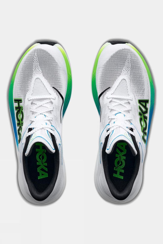 Hoka Mens Rocket X 3 Shoes Frost / Electric Lime
