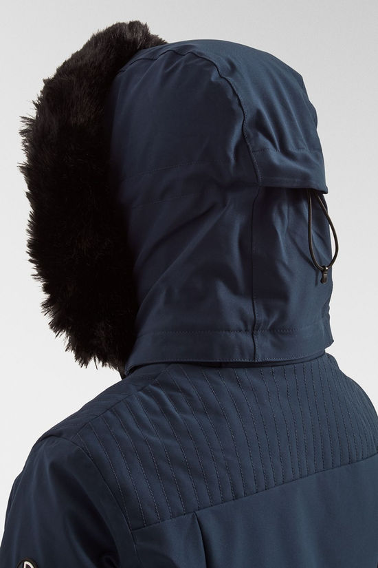 Henri Duvillard Womens Elise Faux Fur Ski Jacket Midnight