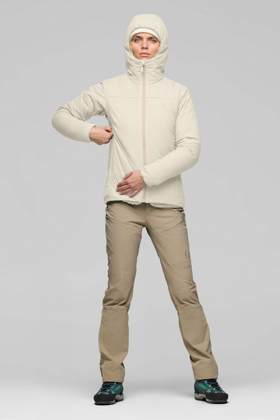 Norrona Womens Femund Thermo60 Zip Hood Jacket Oatmeal