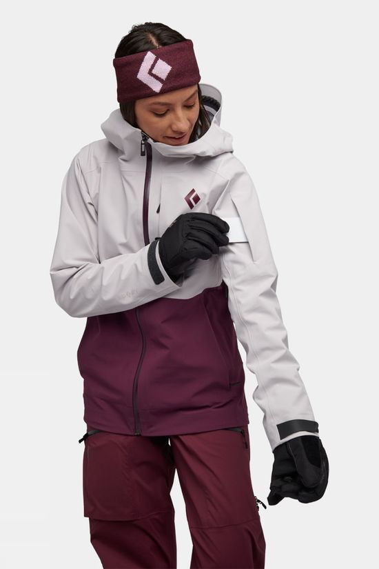 Black Diamond Womens Recon Stretch Shell Ski Jacket Ice Pink/Blackberry