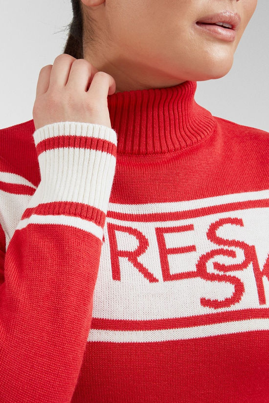 Henri Duvillard Womens Palma Knit Sweater True Red