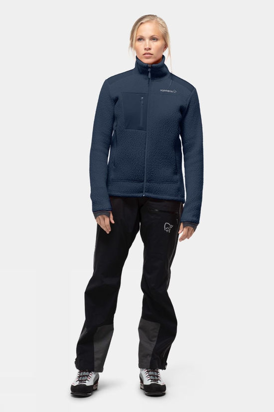 Norrona Womens Trollveggen Thermal Pro Full Zip Fleece Jacket Indigo Night