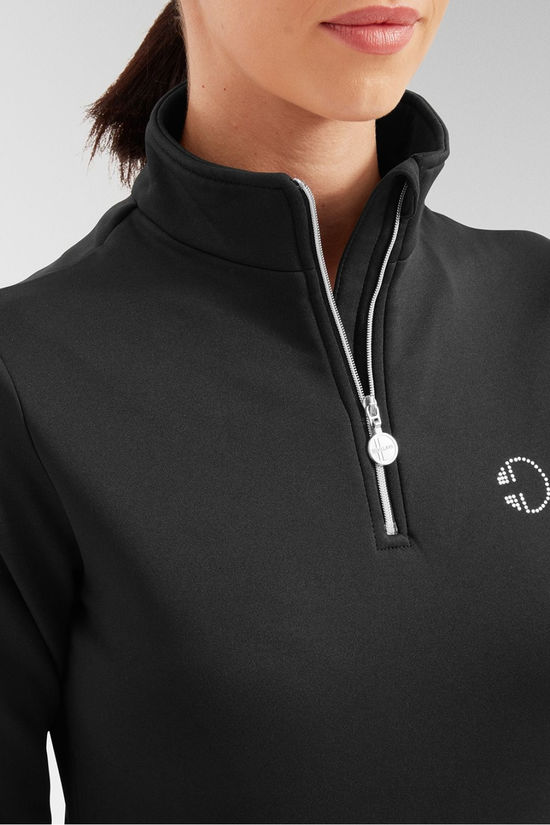 Henri Duvillard Womens Marie Half Zip Top Black