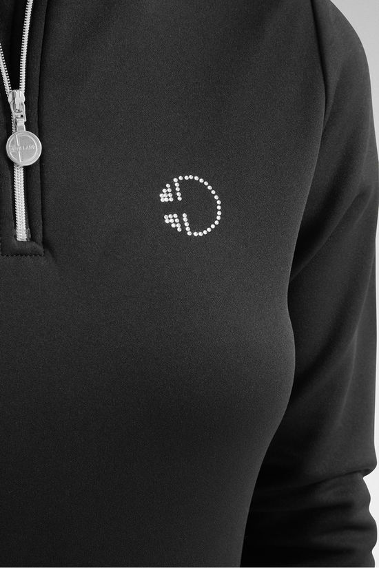 Henri Duvillard Womens Marie Half Zip Top Black