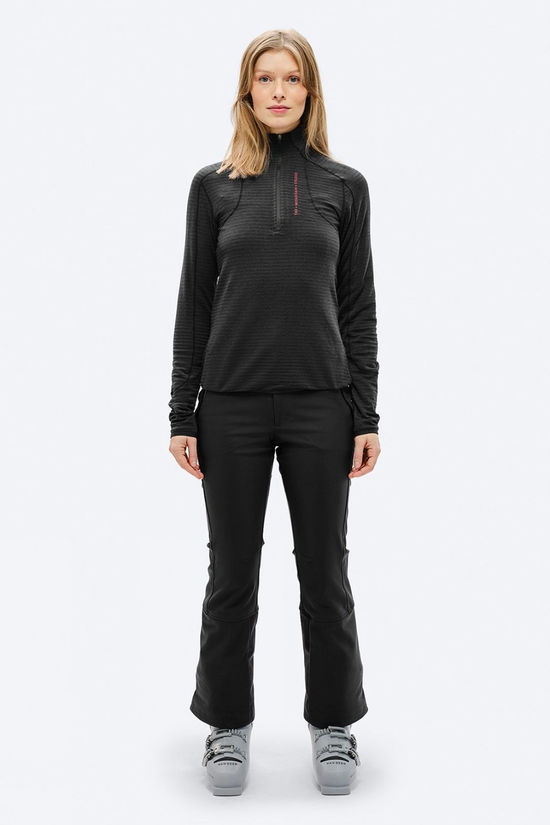 The Mountain Studio Womens M-3 Light Tech Half Zip Fleece Top Black Onyx