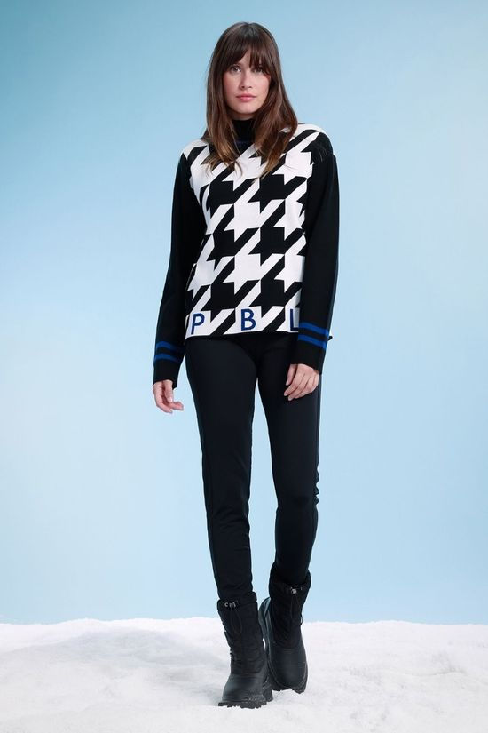Poivre Blanc Womens Rose Roll Neck Knit Sweater Black