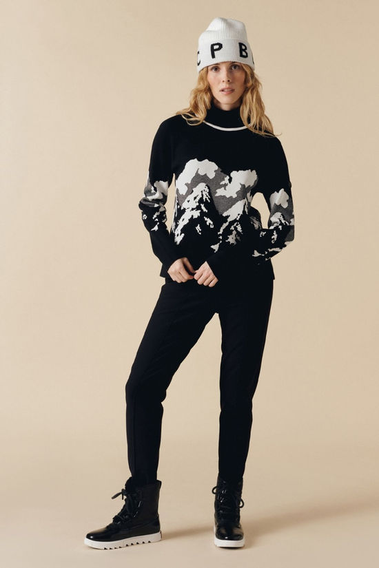 Poivre Blanc Womens Ambre Roll Neck Knit Sweater Black