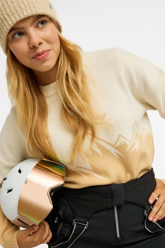 Roxy Womens Cozy Sound Knitted Jumper Mount Placement Whisper White