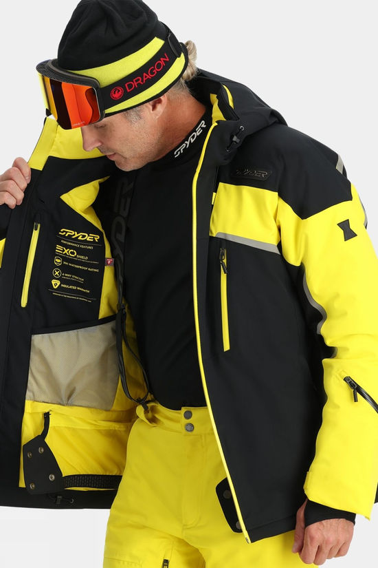 Spyder Mens Leader Ski Jacket Acid Yellow