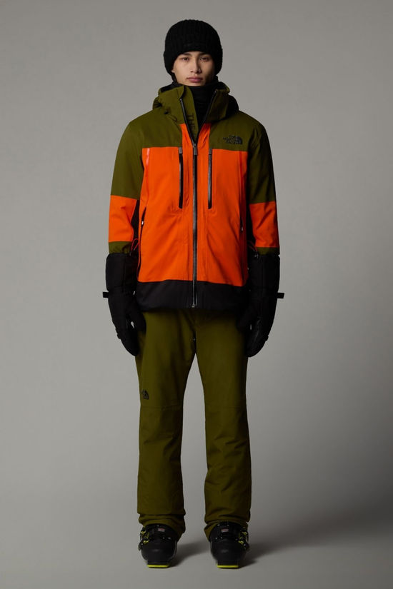 The North Face Mens Snowsquall Ski Jacket Tnf Orange/Forest Olive