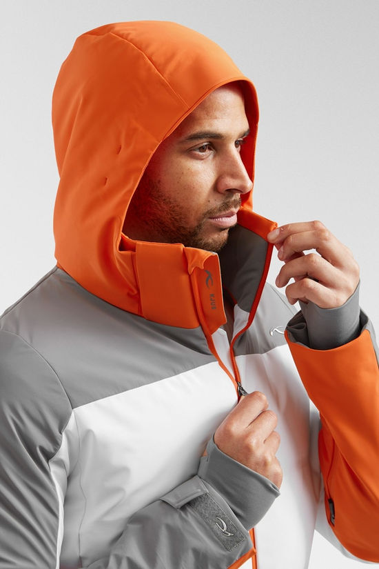 Kjus Mens Green Line 2.0 Ski Jacket White/Kjus Orange