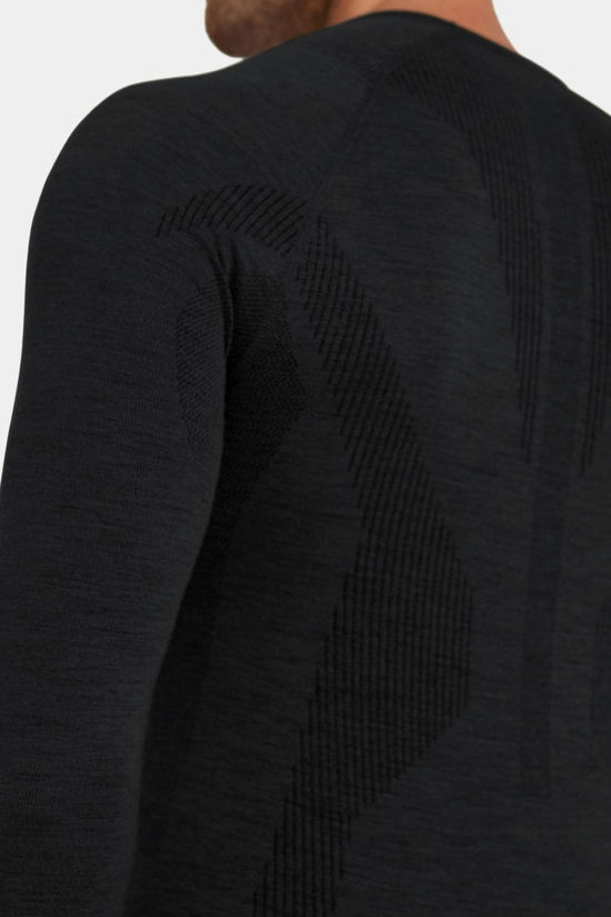Falke Mens Wool-Tech Long Sleeve Base Layer Top Black