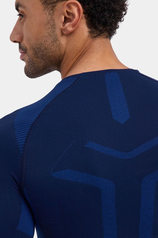 Falke Mens Long Sleeve Round Neck Base Layer Top Space Blue