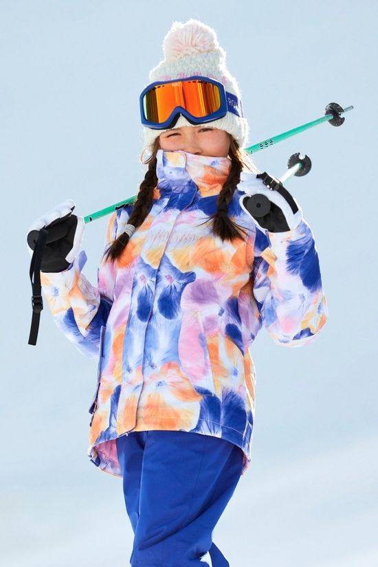 Roxy Girls Jetty Snow Jacket 14+ Bright White Pansy Pansy Rg