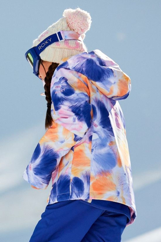 Roxy Girls Jetty Snow Jacket 14+ Bright White Pansy Pansy Rg
